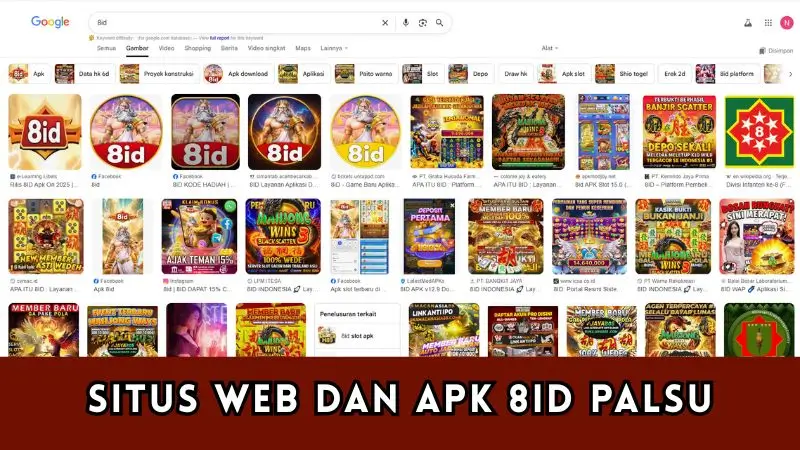situs web dan apk 8ID palsu
